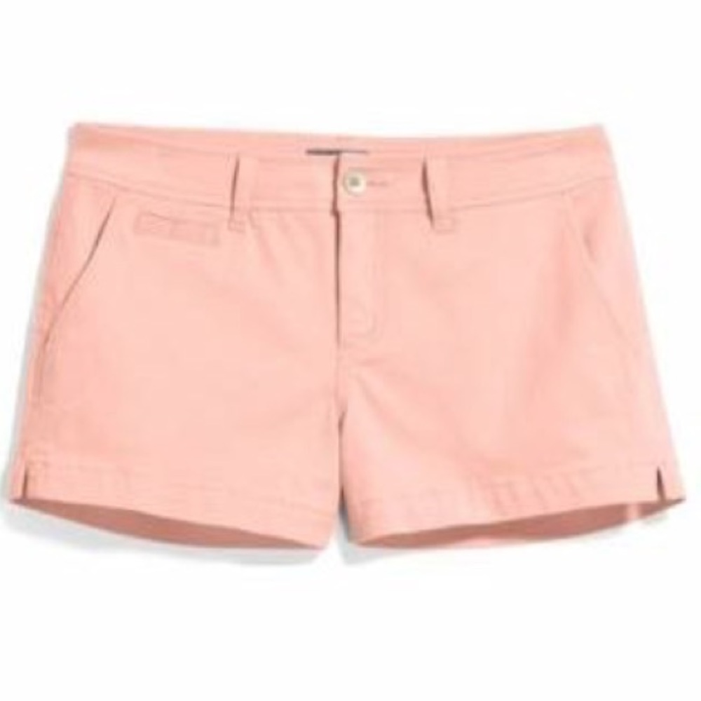 Soft woven peach shorts with embroidery